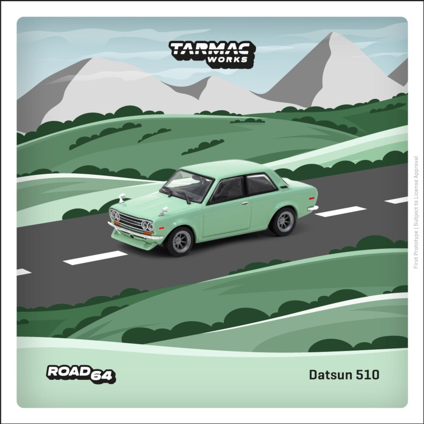 Tarmac Works - Datsun 510, light green - T64R-052-GR