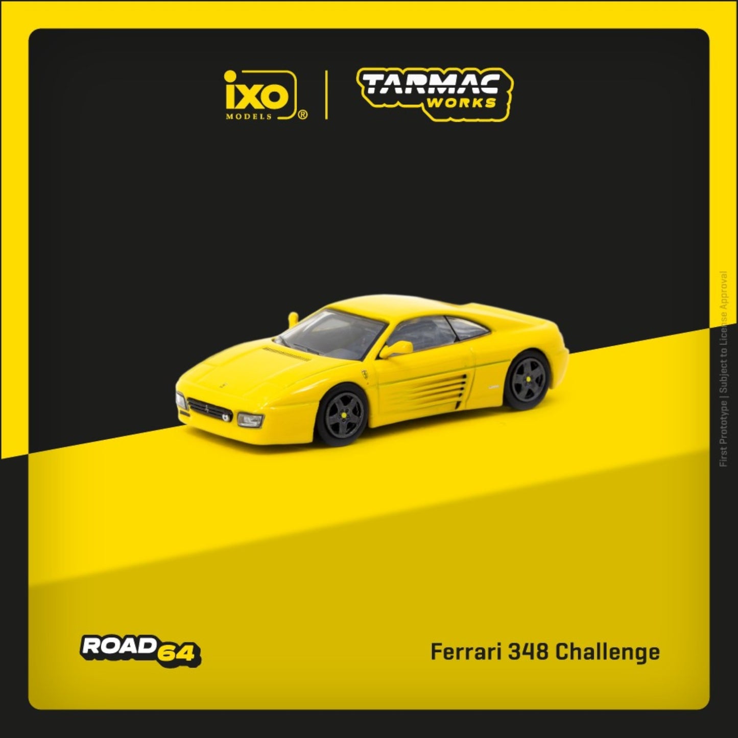 Tarmac Works x IXO - Pre-Order - Ferrari 348 Challenge , yellow - T64R-082-YL