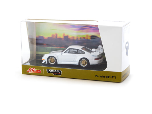 Tarmac Works x Schuco - Porsche 911 GT2, white - T64S-004-WH - 1:64