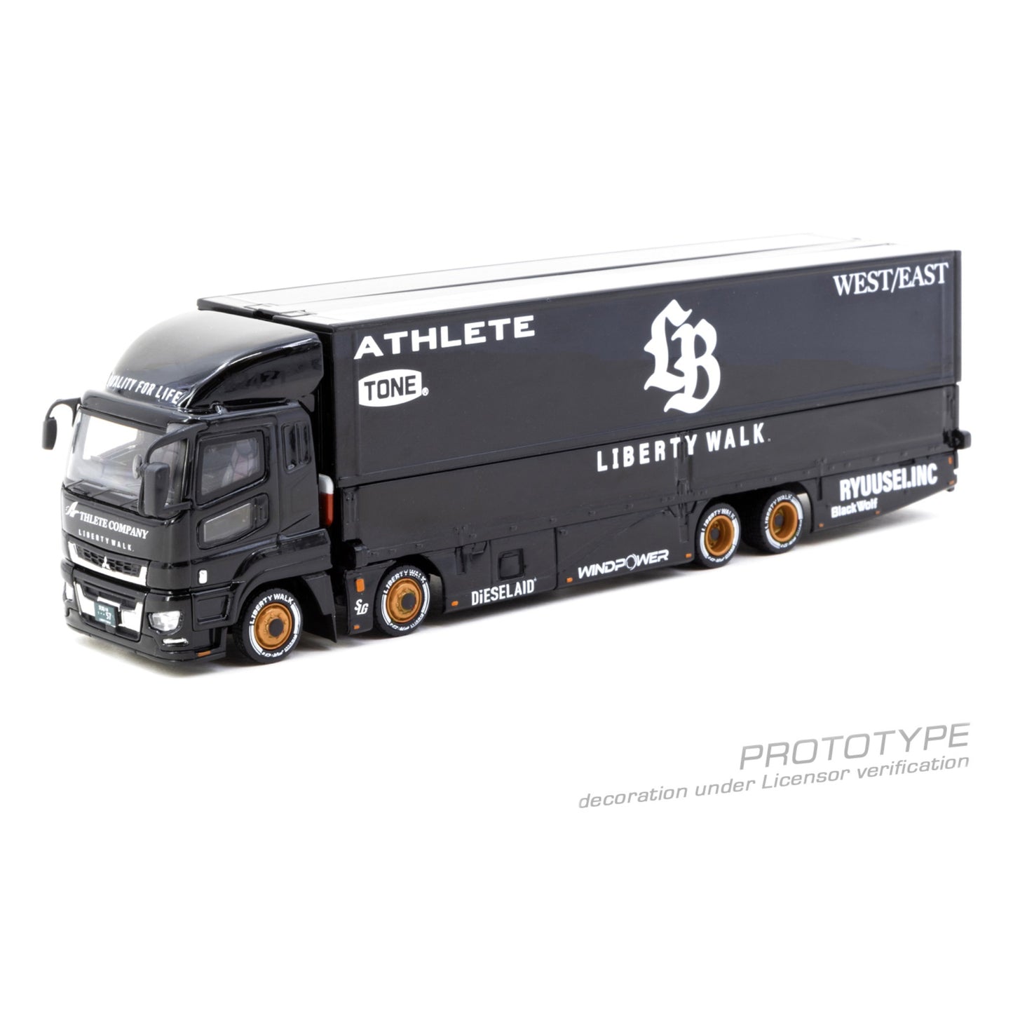 Tarmac Works - Pre-Order - Mitsubishi Fuso Super Great *LB-TRUCKS*, black/white - T64T-TL001-LBB