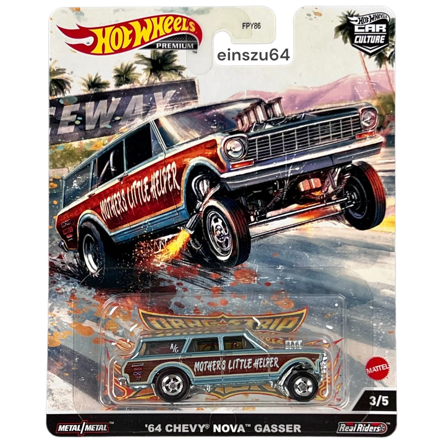 Hot Wheels 2023 - Drag Strip - ´64 Chevy Nova Gasser - HCK21 - 1:64 - Car Culture