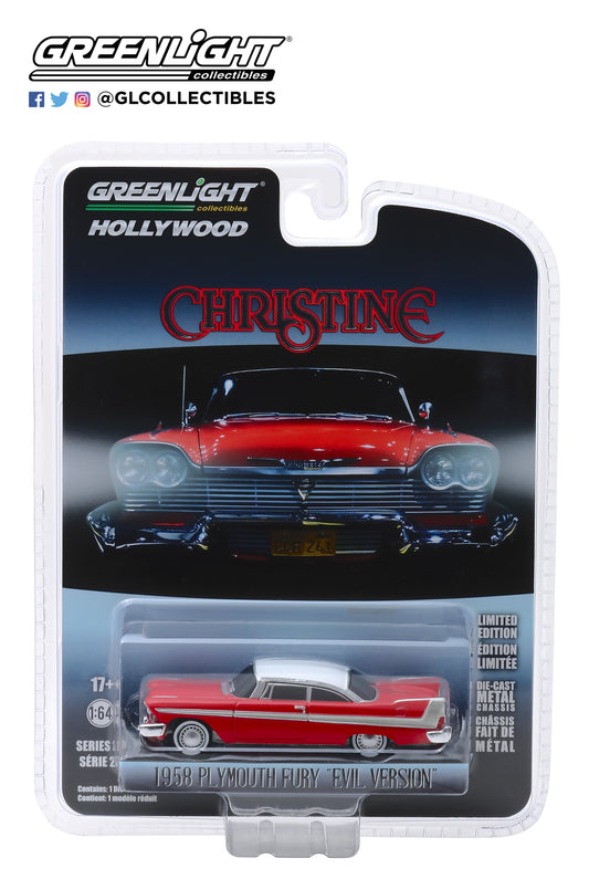 Greenlight - 1958 Plymouth Fury - "Evil Version" - Christine - 44840-B - 1:64 - Hollywood