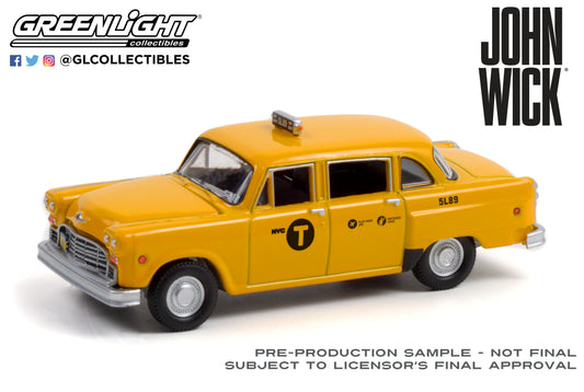 Greenlight - 1974 Checker Motors N.Y.C Taxi - John Wick - 44930-F- 1:64 - Hollywood