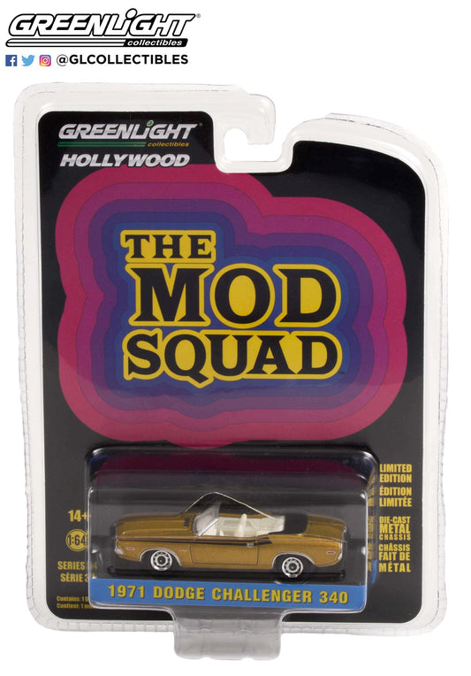 Greenlight - 1971 Dodge Challenger 340 - The Mod Squad - 44940-A -1:64 Hollywood