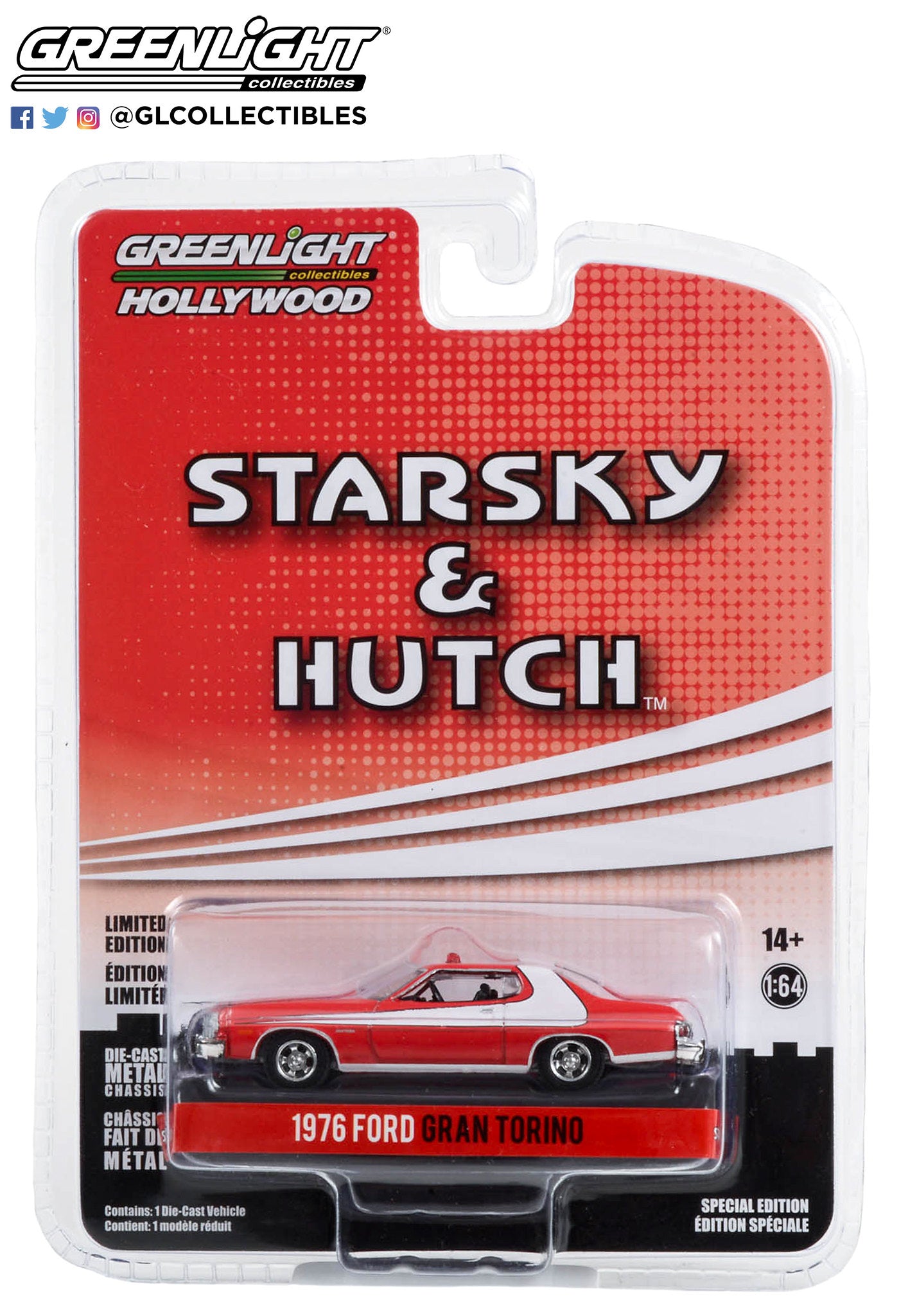 Greenlight - 1976 Ford Gran Torino - Crashed Version - Starsky & Hutch -44955-F - Hollywood