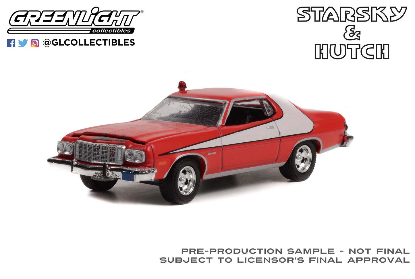 Greenlight - 1976 Ford Gran Torino - Crashed Version - Starsky & Hutch -44955-F - Hollywood