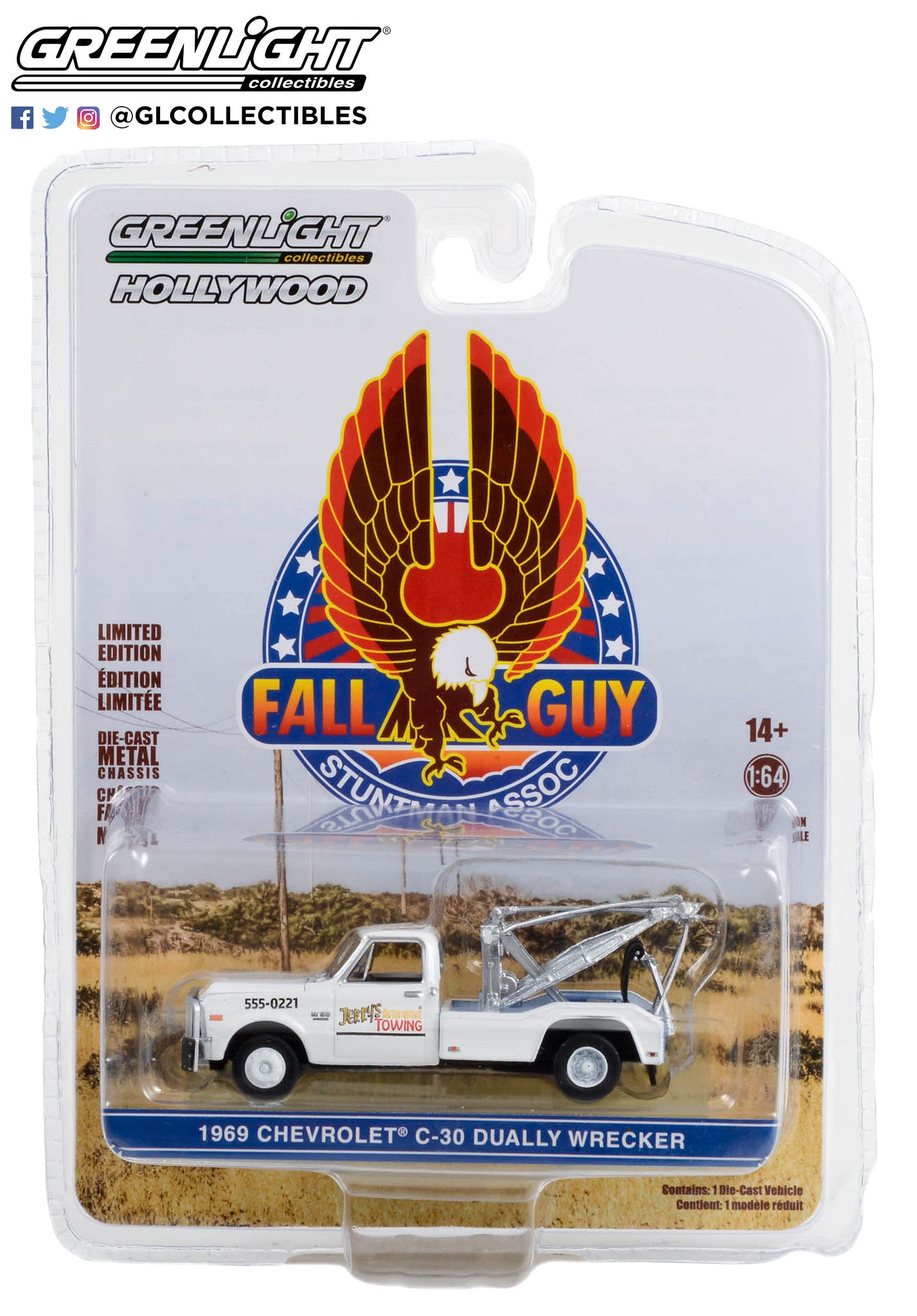 Greenlight - 1969 Chevrolet C-30 Dually Wrecker - Fall Guy - 44965-B - 1:64