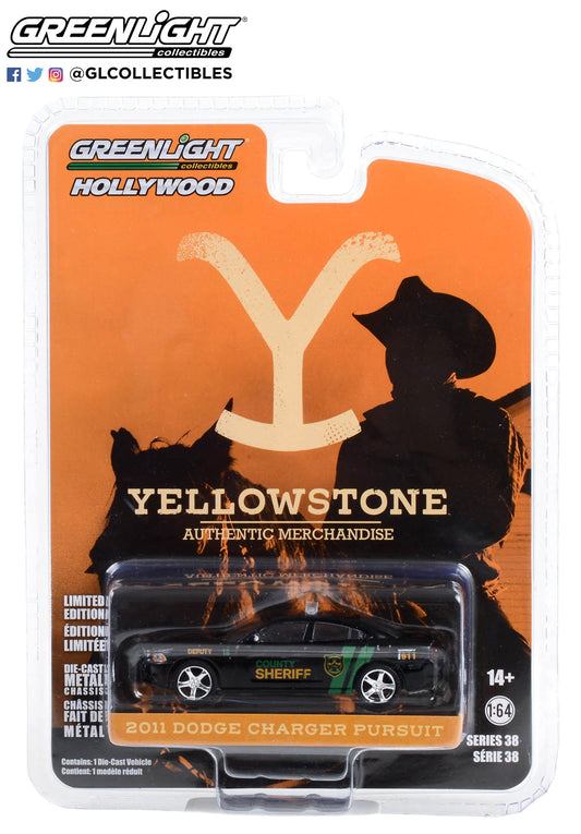 Greenlight - 2011 Dodge Charger Pursuit - Yellowstone - 44980-D - Hollywood 38 - 1:64