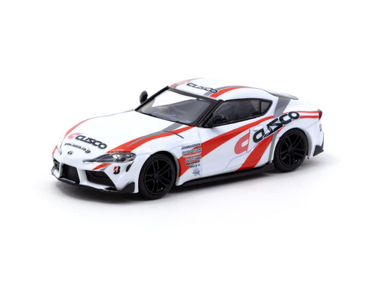 Tarmac Works x Kyosho - Toyota GR Supra *CUSCO*, white/red - 1:64 - T64-K002-CUS